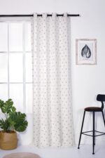 Cortina De Visillo Gasa Con Estampado De Puntitos Poliéster 150x260cm
