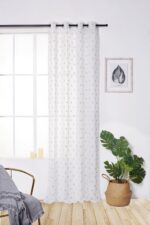 Cortina De Visillo Gasa Con Estampado De Puntitos Poliéster 150x260cm