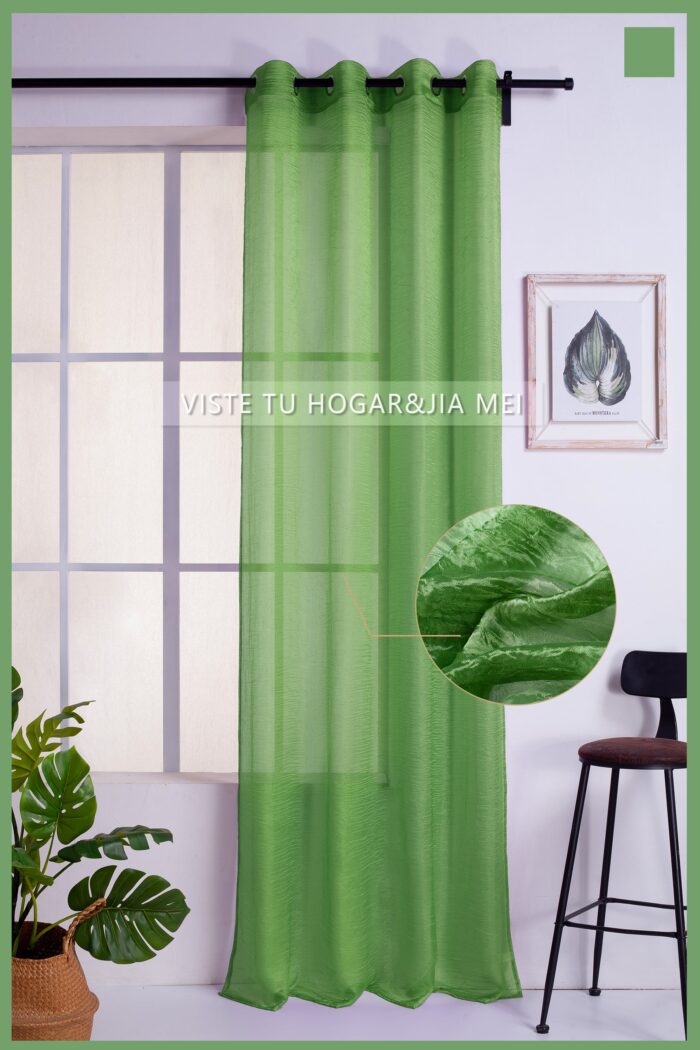 Cortina de Visillo Translucido Color Liso Poliéster Para Salón Y Dormitorio