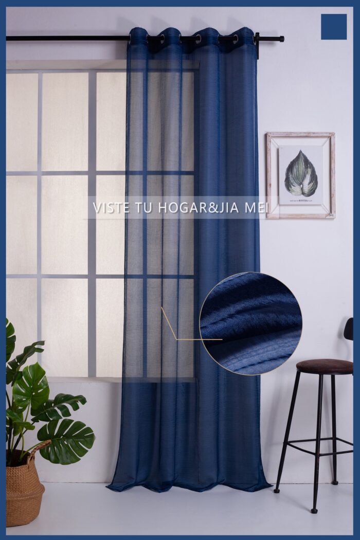 Cortina de Visillo Translucido Color Liso Poliéster Para Salón Y Dormitorio