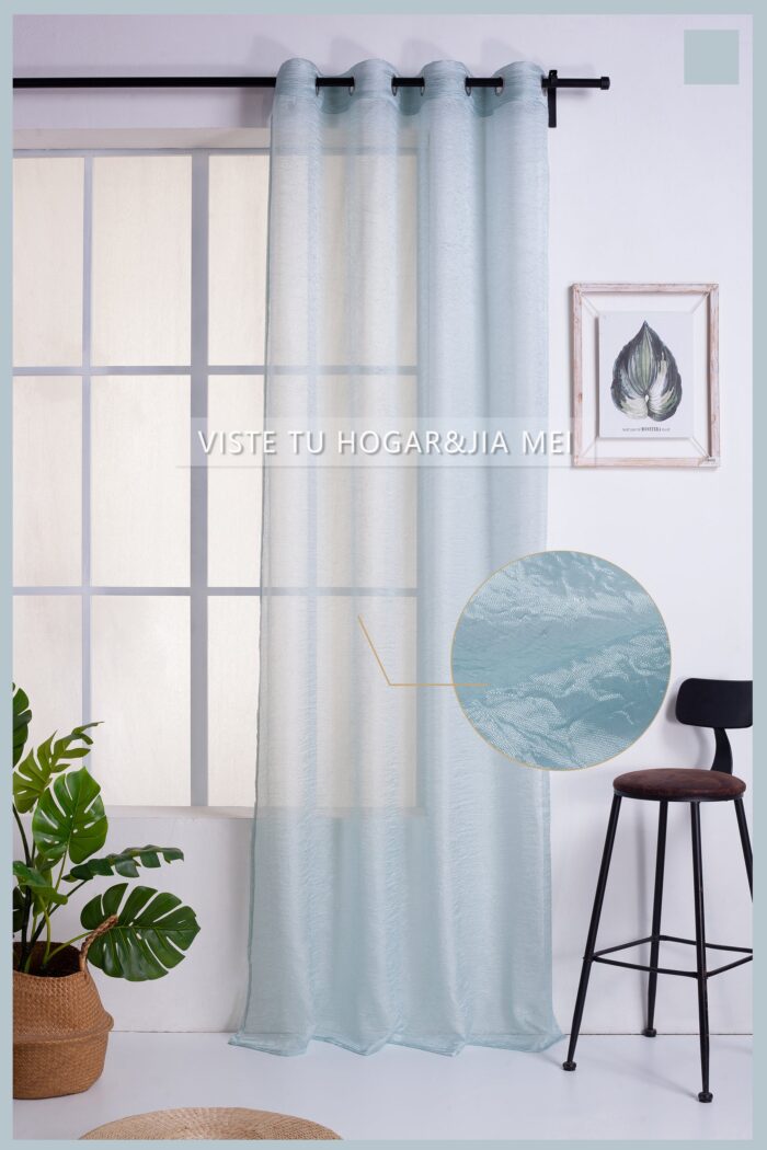 Cortina de Visillo Translucido Color Liso Poliéster Para Salón Y Dormitorio