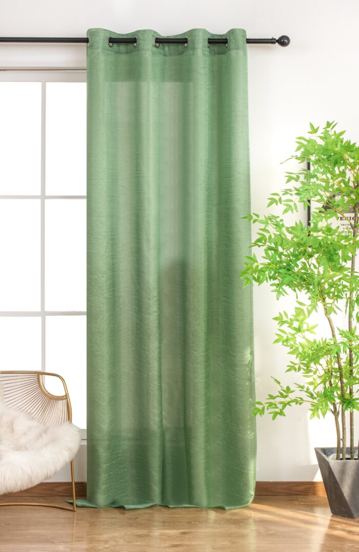 Cortina de Visillo Translucido Color Liso Poliéster Para Salón Y Dormitorio