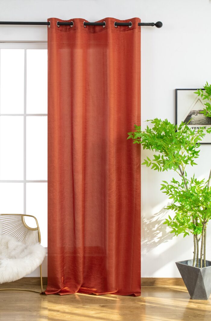 Cortina de Visillo Translucido Color Liso Poliéster Para Salón Y Dormitorio