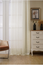 Cortina de Visillo Translucido Color Liso Poliéster Para Salón Y Dormitorio