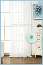 Cortina De Visillo Gasa Con Estampado De Puntitos Poliéster 150x260cm