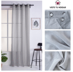 Cortina de Visillo Translucido Color Liso Poliéster Para Salón Y Dormitorio