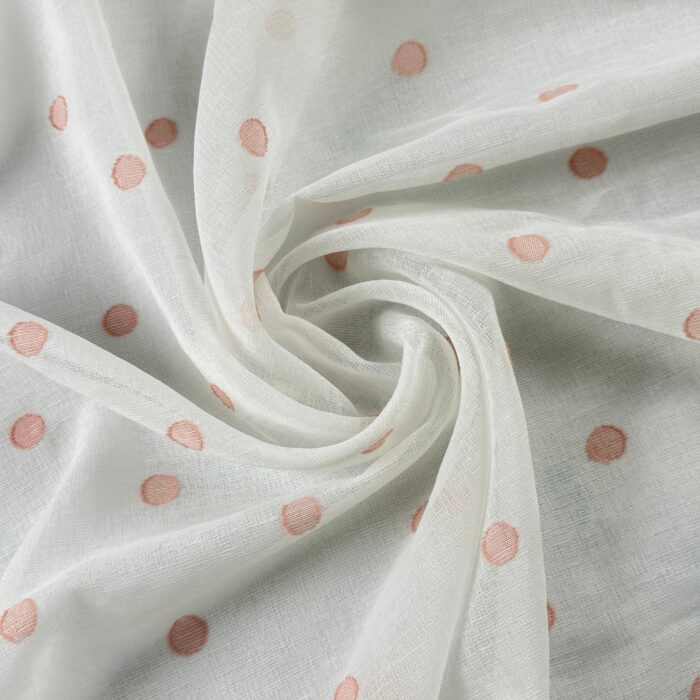 Cortina De Visillo Gasa Con Estampado De Puntitos Poliéster 150x260cm