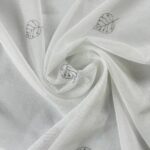 Cortina De Visillo Gasa Poliéster Con Estampado de Hojitas 150x260cm