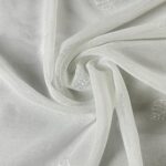 Cortina De Visillo Gasa Poliéster Con Estampado de Hojitas 150x260cm