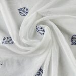 Cortina De Visillo Gasa Poliéster Con Estampado de Hojitas 150x260cm