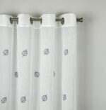 Cortina De Visillo Gasa Poliéster Con Estampado de Hojitas 150x260cm
