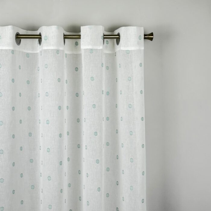 Cortina De Visillo Gasa Con Estampado De Puntitos Poliéster 150x260cm
