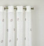 Cortina De Visillo Gasa Poliéster Con Estampado de Hojitas 150x260cm