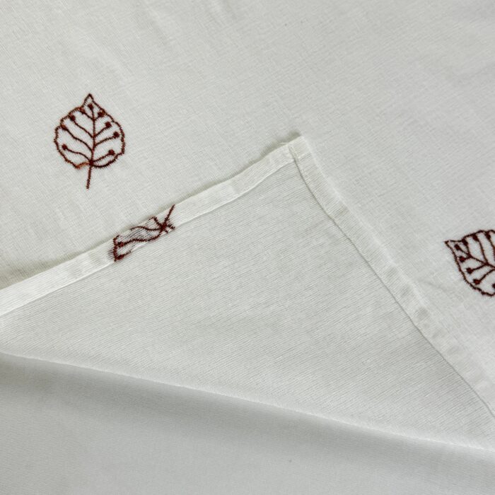 Cortina De Visillo Gasa Poliéster Con Estampado de Hojitas 150x260cm