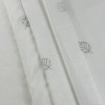 Cortina De Visillo Gasa Poliéster Con Estampado de Hojitas 150x260cm