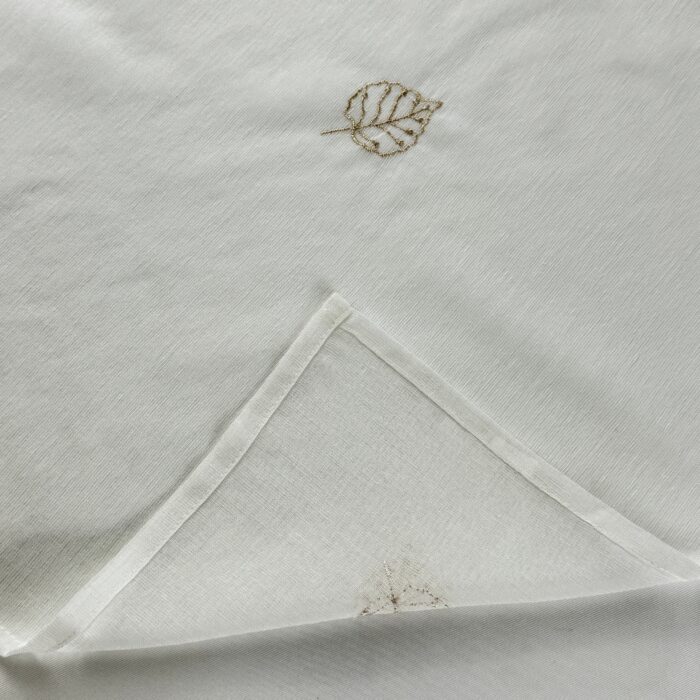 Cortina De Visillo Gasa Poliéster Con Estampado de Hojitas 150x260cm