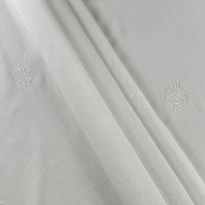 Cortina De Visillo Gasa Poliéster Con Estampado de Hojitas 150x260cm