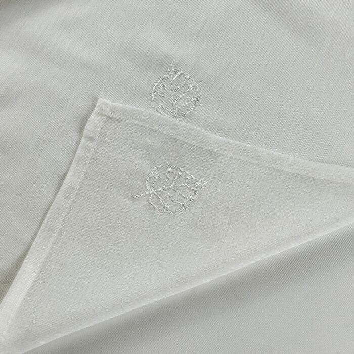 Cortina De Visillo Gasa Poliéster Con Estampado de Hojitas 150x260cm