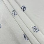 Cortina De Visillo Gasa Poliéster Con Estampado de Hojitas 150x260cm