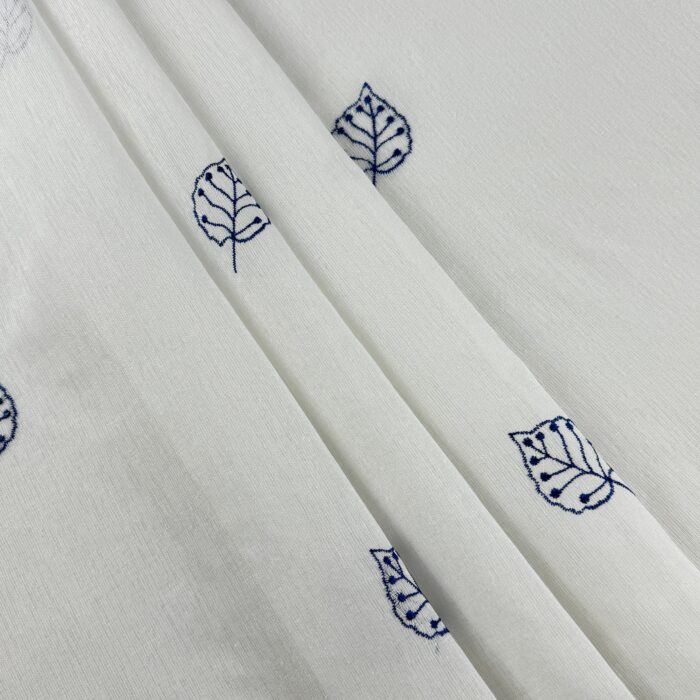 Cortina De Visillo Gasa Poliéster Con Estampado de Hojitas 150x260cm