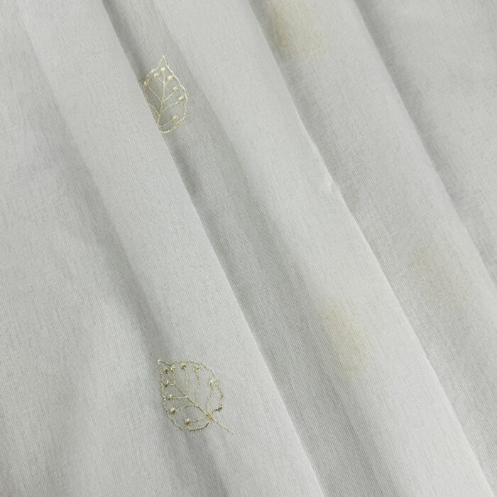 Cortina De Visillo Gasa Poliéster Con Estampado de Hojitas 150x260cm