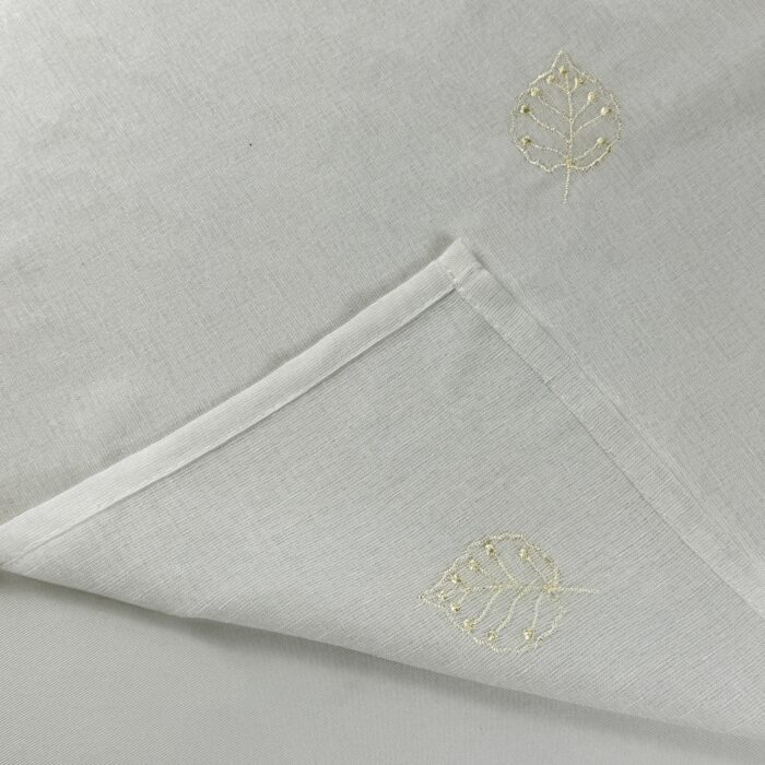 Cortina De Visillo Gasa Poliéster Con Estampado de Hojitas 150x260cm
