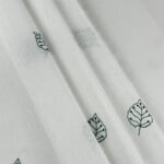 Cortina De Visillo Gasa Poliéster Con Estampado de Hojitas 150x260cm