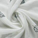 Cortina De Visillo Gasa Poliéster Con Estampado de Hojitas 150x260cm