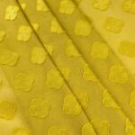 Cortina De Tela Semitranslúcido Lino Y Poliéster Con Diseño De Trebol De Cuatro Hojas