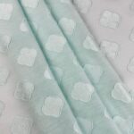 Cortina De Tela Semitranslúcido Lino Y Poliéster Con Diseño De Trebol De Cuatro Hojas