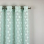 Cortina De Tela Semitranslúcido Lino Y Poliéster Con Diseño De Trebol De Cuatro Hojas