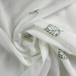 Cortina De Visillo Gasa Poliéster Con Estampado de Hojitas 150x260cm