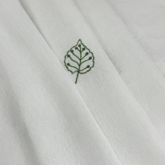 Cortina De Visillo Gasa Poliéster Con Estampado de Hojitas 150x260cm