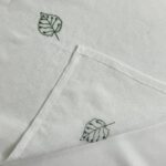 Cortina De Visillo Gasa Poliéster Con Estampado de Hojitas 150x260cm