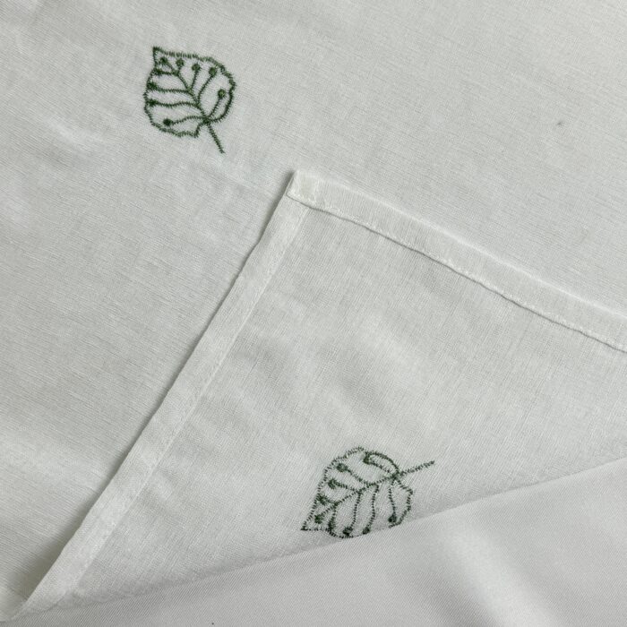 Cortina De Visillo Gasa Poliéster Con Estampado de Hojitas 150x260cm