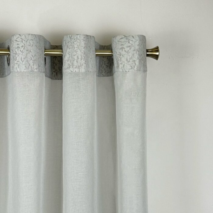 Cortina De Visillo Gasa Poliéster Con Diseño De Ramas En La Parte Superior