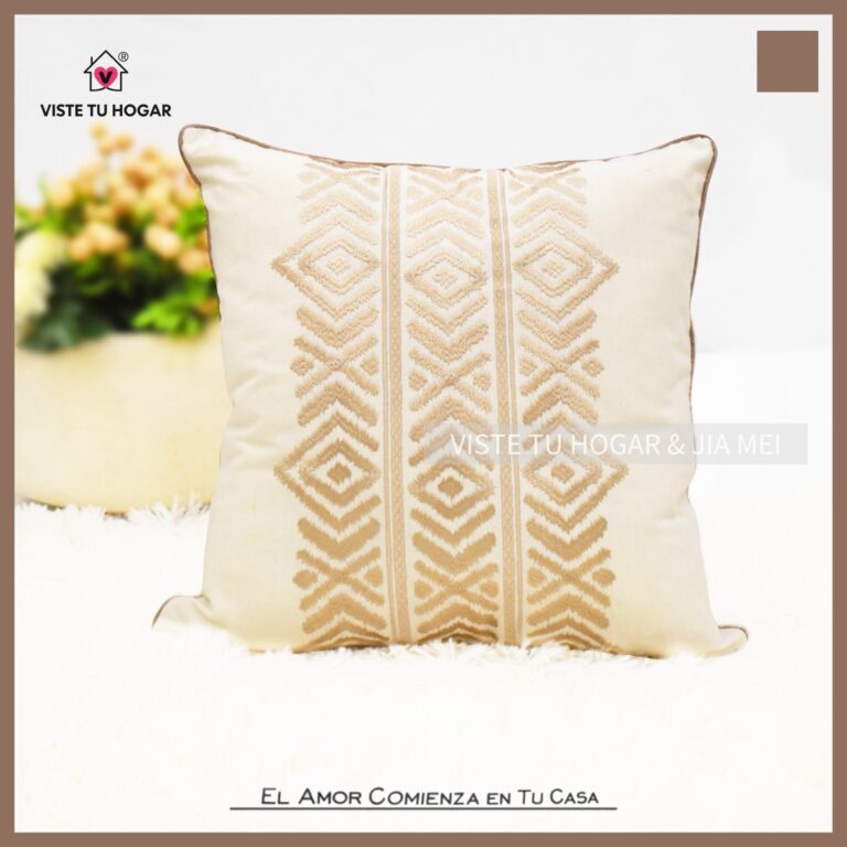 Cojín Adornado Con Bordado Algodón Y Poliéster - VISTE TU HOGAR ONLINE