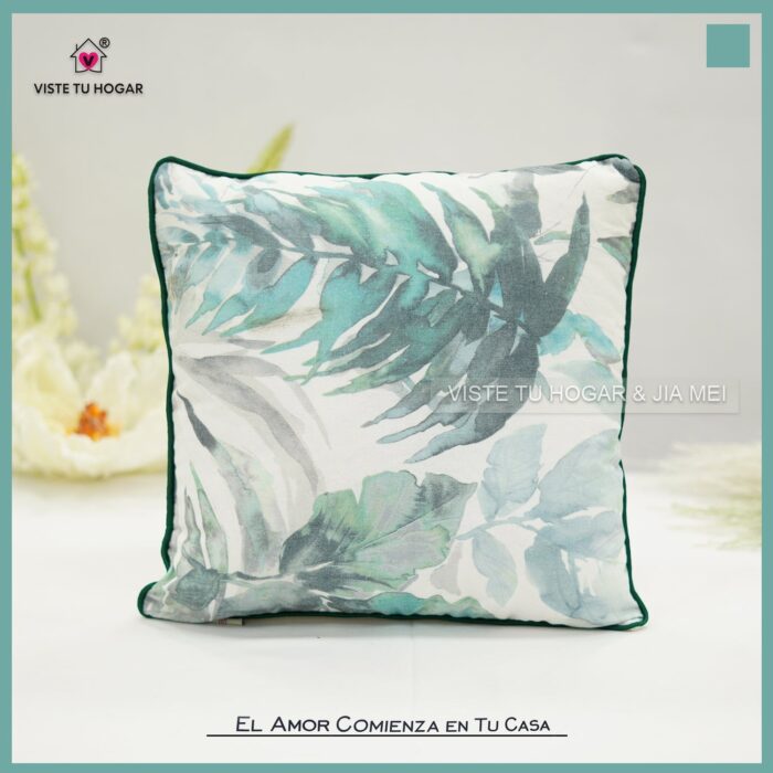 Cojín Con Diseño Florales De Algodón Y Poliéster - VISTE TU HOGAR ONLINE