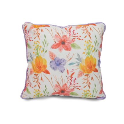 Cojín Con Diseño Florales De Algodón Y Poliéster - Viste Tu Hogar