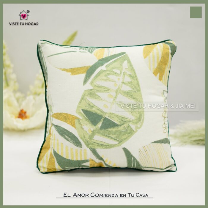 Cojín Con Diseño Florales De Algodón Y Poliéster - VISTE TU HOGAR ONLINE