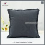 Cojín De Color Liso Algodón Y Poliéster Con Borde - VISTE TU HOGAR ONLINE