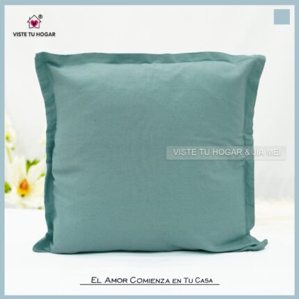 Cojín De Color Liso Algodón Y Poliéster Con Borde - VISTE TU HOGAR ONLINE