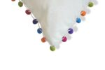 Cojín De Color Liso Algodón Y Poliéster Decorado Con Esferas De Diferentes Colores En Las Esquinas - VISTE TU HOGAR ONLINE