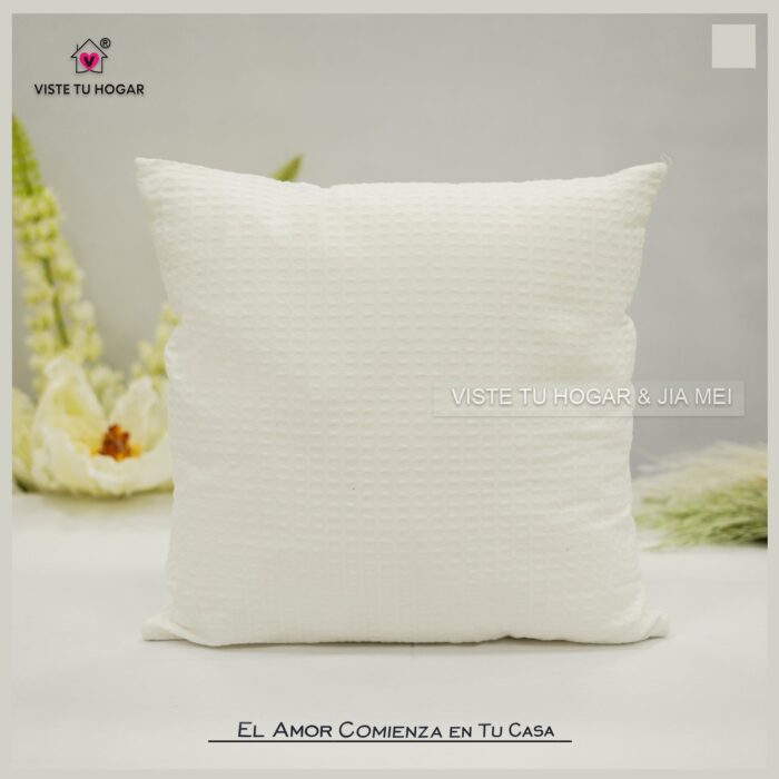 Cojín Jacquard Algodón Y Poliéster Con Diseño De Cuadritos Pequeños - VISTE TU HOGAR ONLINE