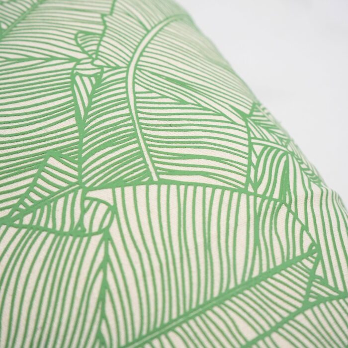 Cojín Serigrafía Algodón Y Poliéster Diseño De Hojas De Bambú - Viste Tu Hogar