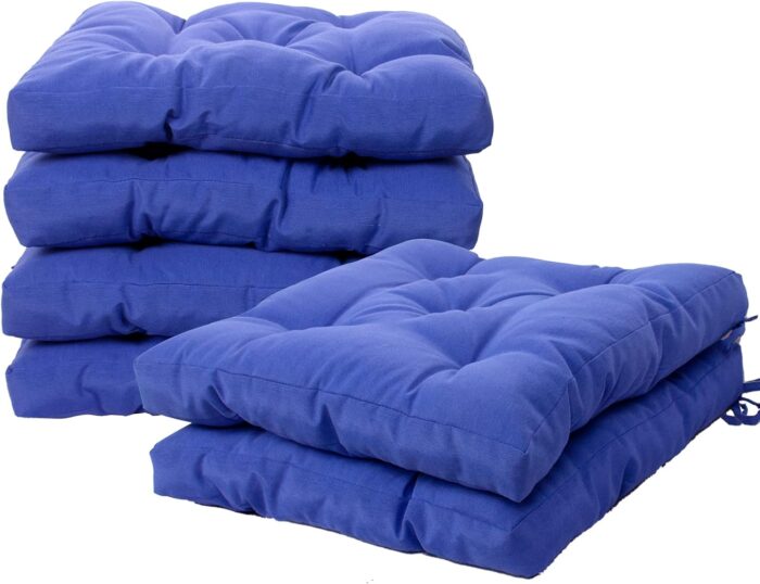 COJINES PARA SILLAS 40x40x5CM CON EFECTO TRIDIMENSIONAL CON RELLNO 100% POLIÉSTER (AZUL) - Viste Tu Hogar
