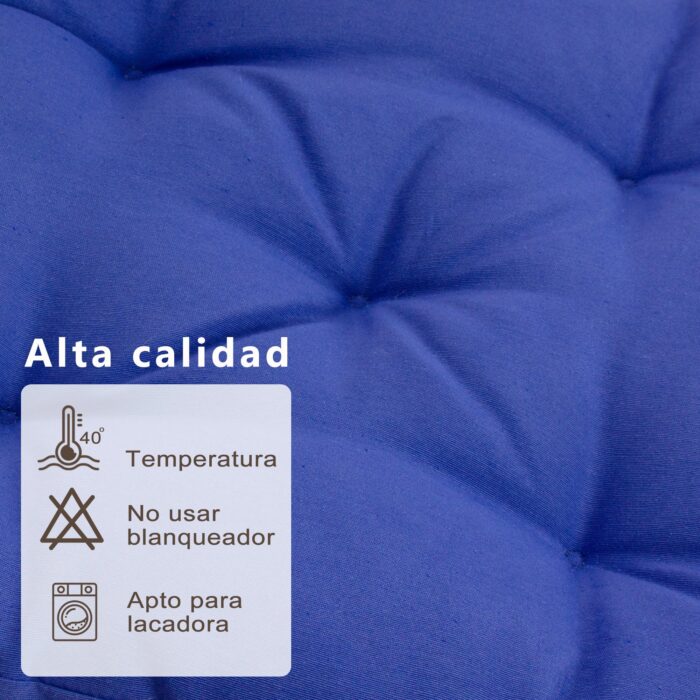COJINES PARA SILLAS 40x40x5CM CON EFECTO TRIDIMENSIONAL CON RELLNO 100% POLIÉSTER (AZUL) - Viste Tu Hogar