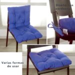 COJINES PARA SILLAS 40x40x5CM CON EFECTO TRIDIMENSIONAL CON RELLNO 100% POLIÉSTER (AZUL) - Viste Tu Hogar