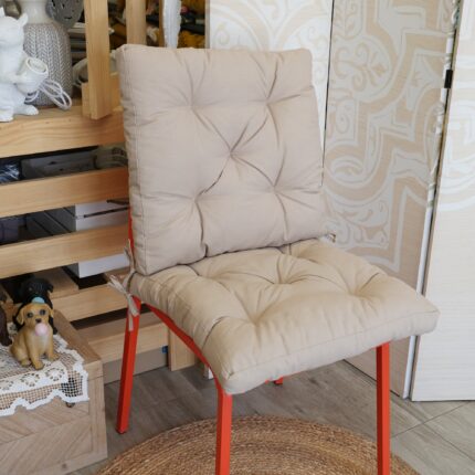 COJINES PARA SILLAS 40x40x5CM CON EFECTO TRIDIMENSIONAL CON RELLNO 100% POLIÉSTER (BEIGE) - Viste Tu Hogar