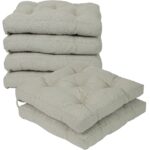 COJINES PARA SILLAS 40x40x5CM CON EFECTO TRIDIMENSIONAL CON RELLNO 100% POLIÉSTER (BEIGE LINO) - Viste Tu Hogar